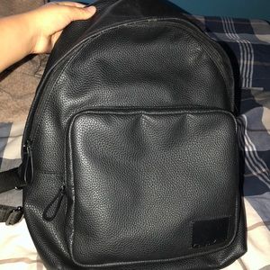 Black Leather Calvin Klein Backpack